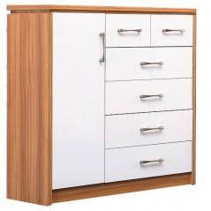 DC Conrad 6 Drawer 1 Door Chest White/Oak